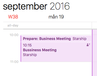 Example of the two-booking-solution